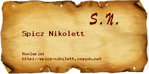 Spicz Nikolett névjegykártya